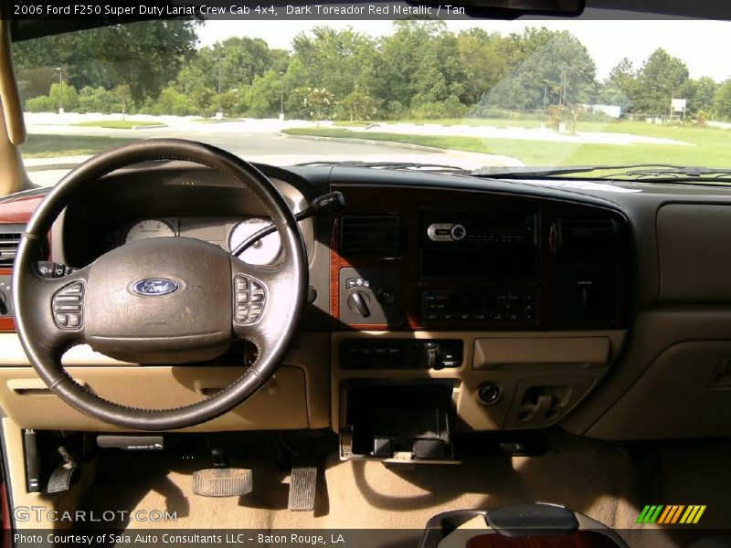 Dark Toreador Red Metallic / Tan 2006 Ford F250 Super Duty Lariat Crew Cab 4x4