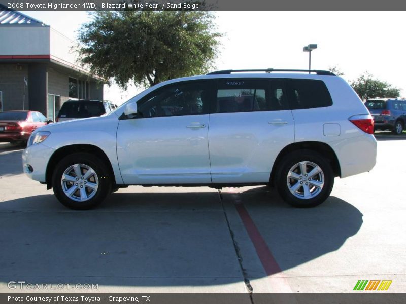 Blizzard White Pearl / Sand Beige 2008 Toyota Highlander 4WD