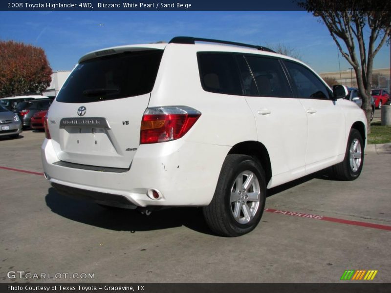 Blizzard White Pearl / Sand Beige 2008 Toyota Highlander 4WD