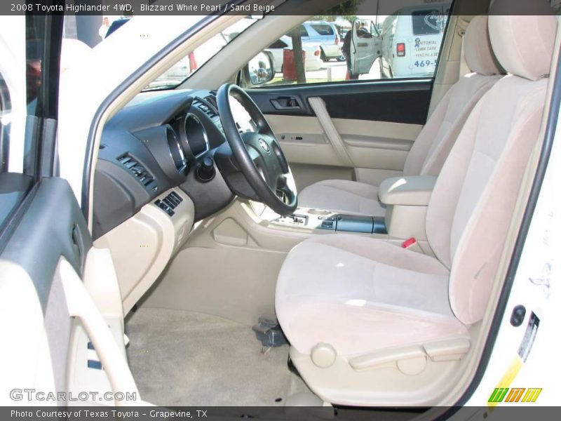 Blizzard White Pearl / Sand Beige 2008 Toyota Highlander 4WD