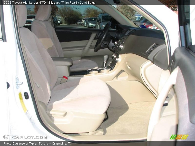 Blizzard White Pearl / Sand Beige 2008 Toyota Highlander 4WD