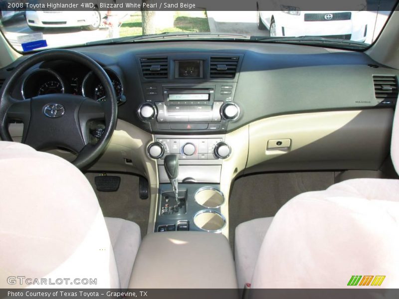 Blizzard White Pearl / Sand Beige 2008 Toyota Highlander 4WD