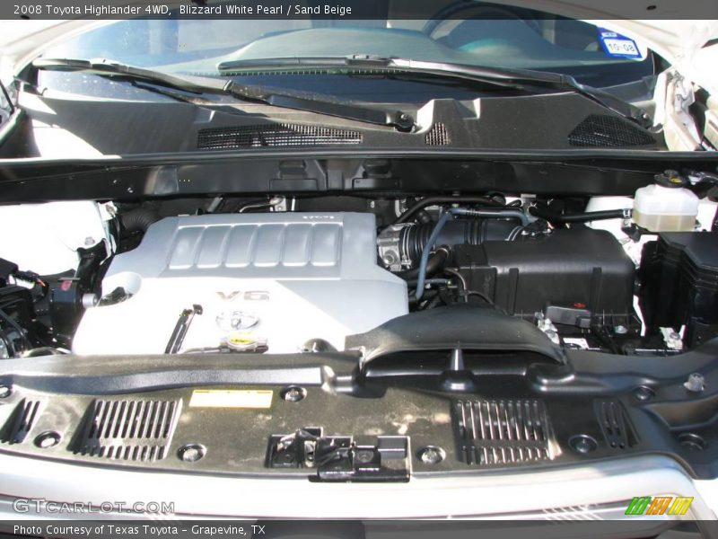 Blizzard White Pearl / Sand Beige 2008 Toyota Highlander 4WD