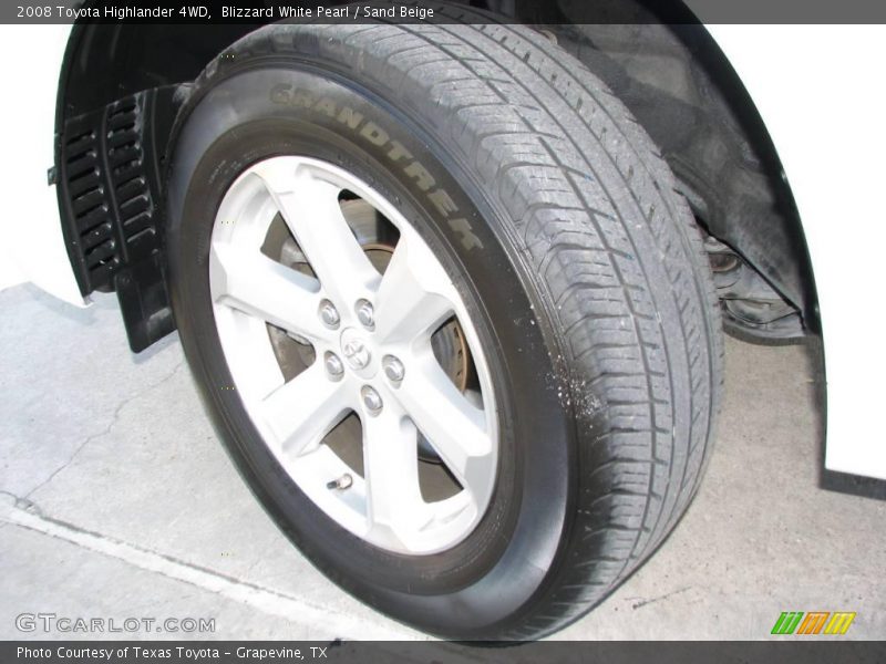 Blizzard White Pearl / Sand Beige 2008 Toyota Highlander 4WD