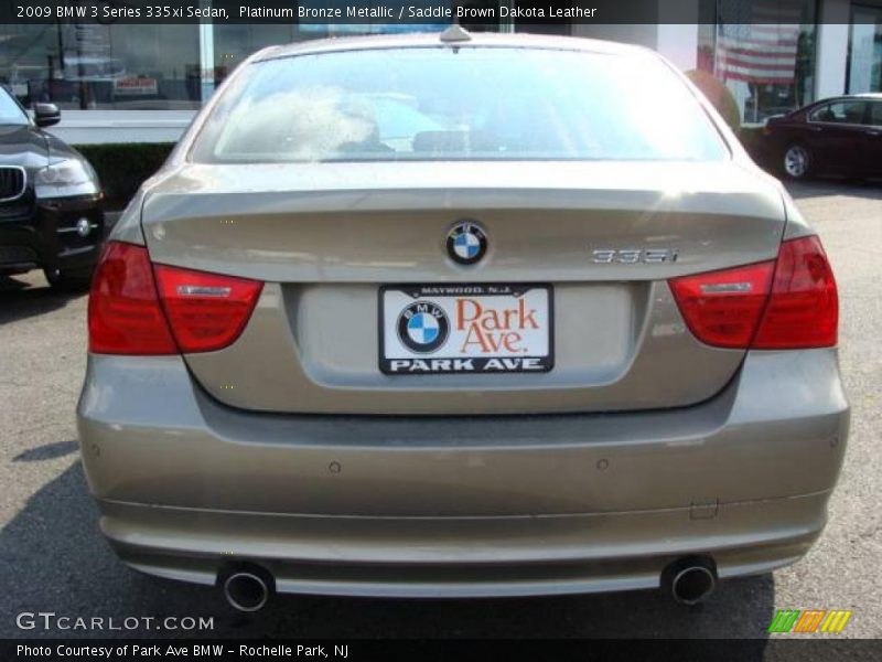 Platinum Bronze Metallic / Saddle Brown Dakota Leather 2009 BMW 3 Series 335xi Sedan
