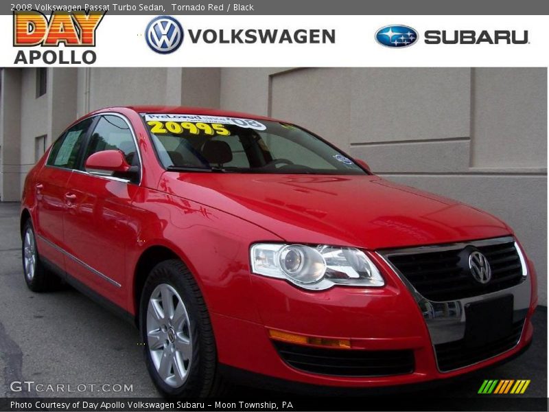 Tornado Red / Black 2008 Volkswagen Passat Turbo Sedan