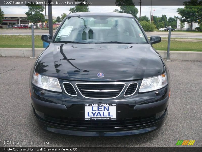 Black / Parchment/Black 2007 Saab 9-3 Aero Sport Sedan