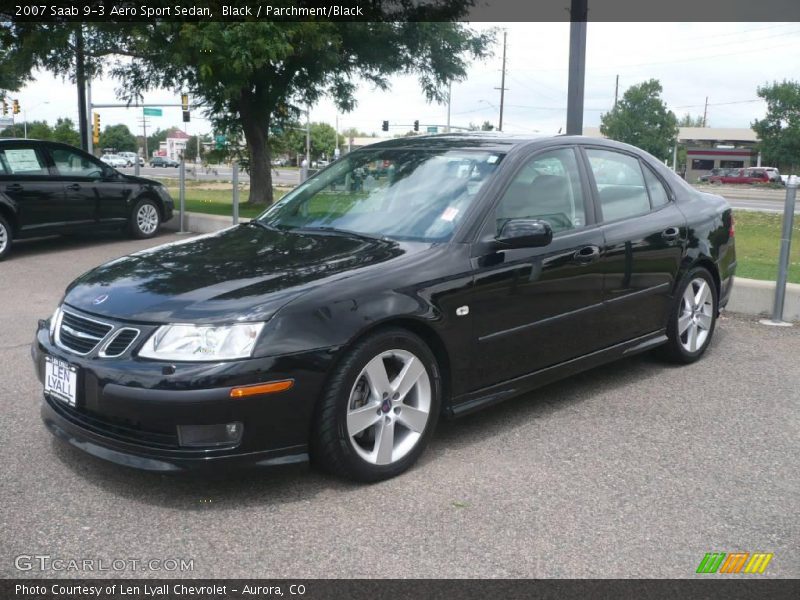 Black / Parchment/Black 2007 Saab 9-3 Aero Sport Sedan