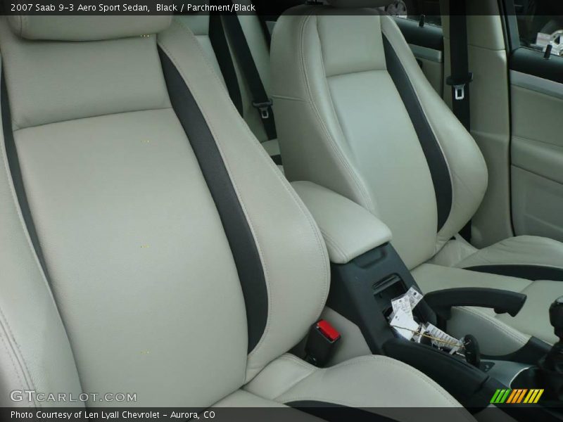 Black / Parchment/Black 2007 Saab 9-3 Aero Sport Sedan