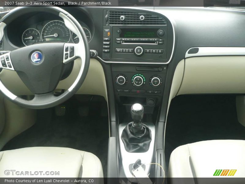 Black / Parchment/Black 2007 Saab 9-3 Aero Sport Sedan