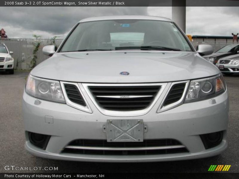 Snow Silver Metallic / Black 2008 Saab 9-3 2.0T SportCombi Wagon