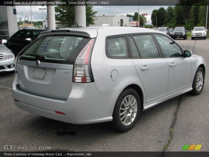 Snow Silver Metallic / Black 2008 Saab 9-3 2.0T SportCombi Wagon