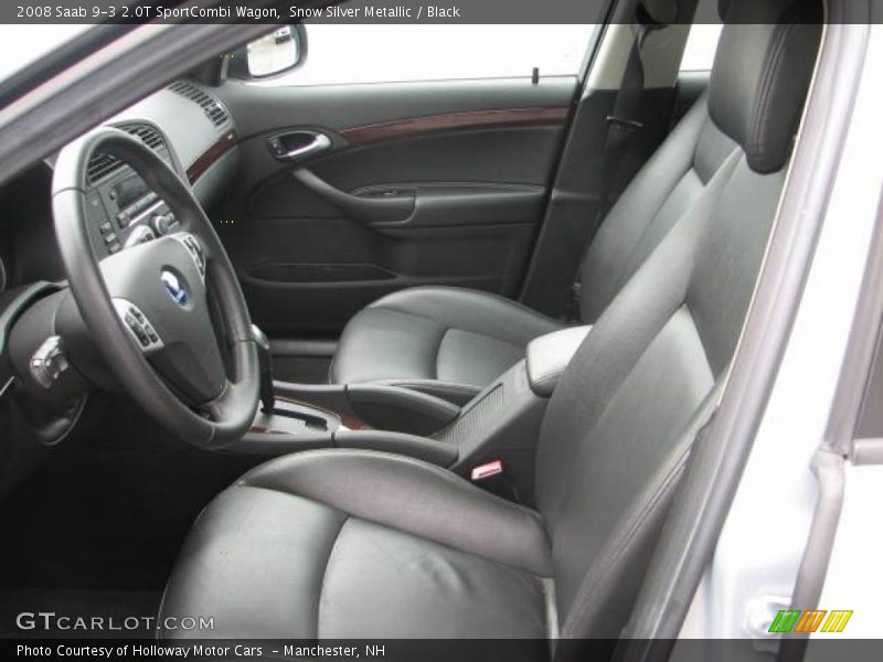 Snow Silver Metallic / Black 2008 Saab 9-3 2.0T SportCombi Wagon