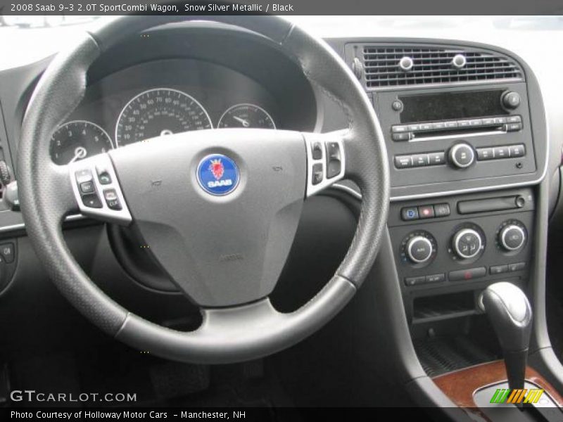 Snow Silver Metallic / Black 2008 Saab 9-3 2.0T SportCombi Wagon