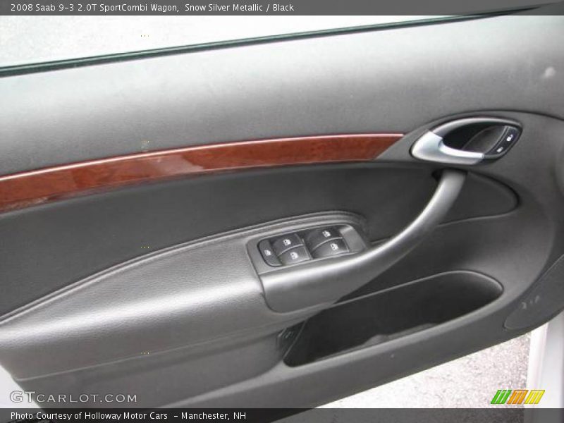 Snow Silver Metallic / Black 2008 Saab 9-3 2.0T SportCombi Wagon