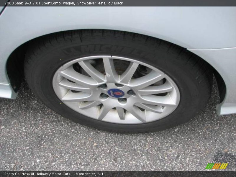 Snow Silver Metallic / Black 2008 Saab 9-3 2.0T SportCombi Wagon