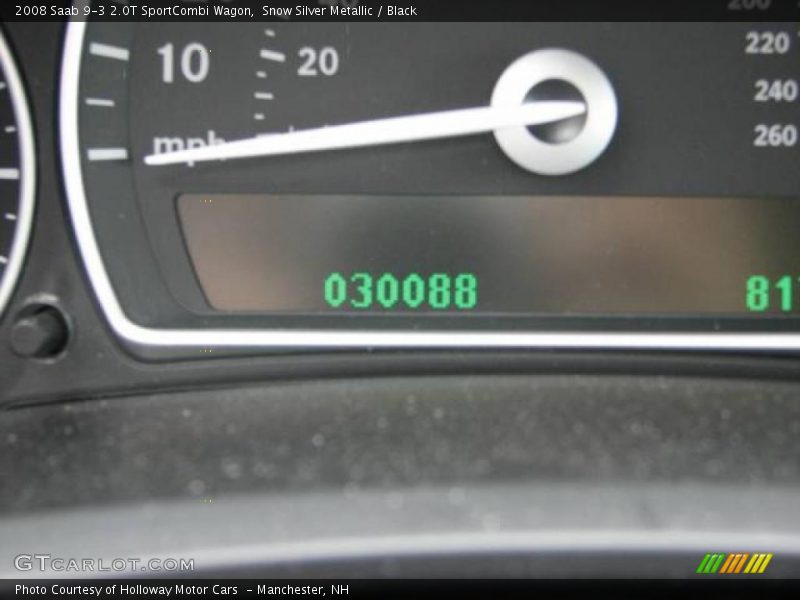 Snow Silver Metallic / Black 2008 Saab 9-3 2.0T SportCombi Wagon