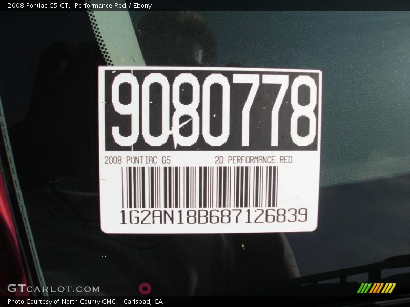 Performance Red / Ebony 2008 Pontiac G5 GT