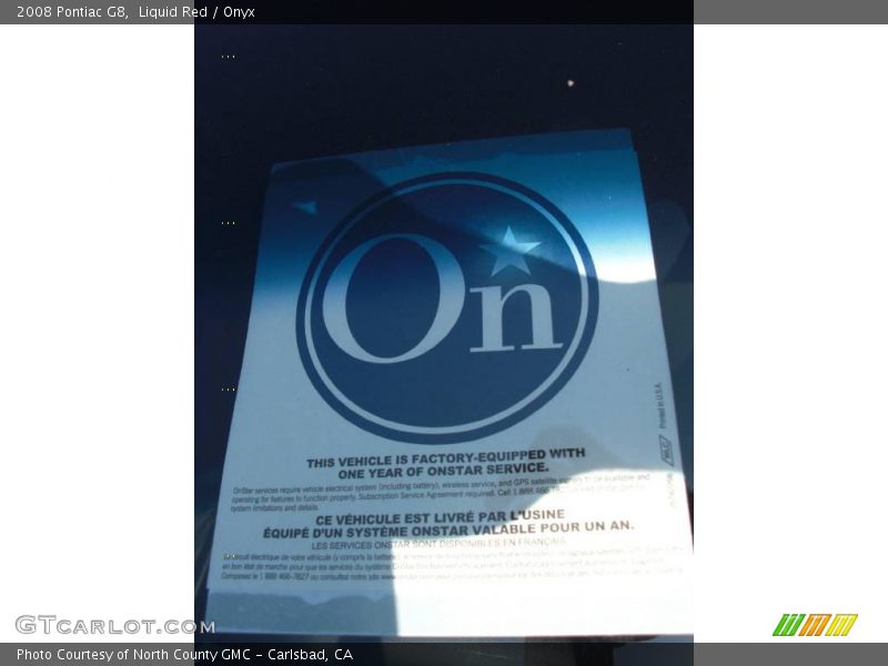 Liquid Red / Onyx 2008 Pontiac G8