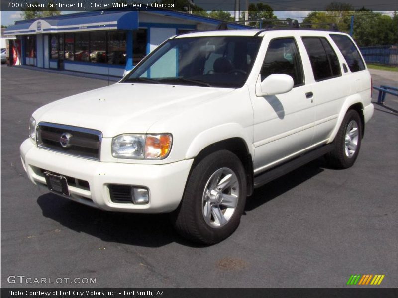 Glacier White Pearl / Charcoal 2003 Nissan Pathfinder LE