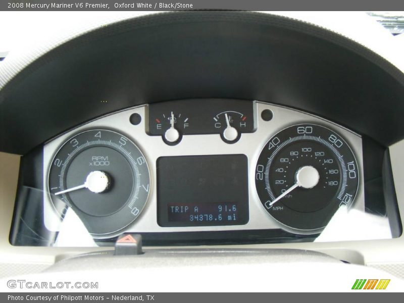 Oxford White / Black/Stone 2008 Mercury Mariner V6 Premier