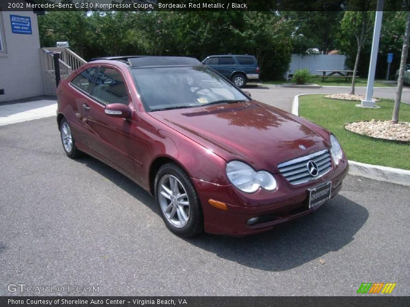 Bordeaux Red Metallic / Black 2002 Mercedes-Benz C 230 Kompressor Coupe