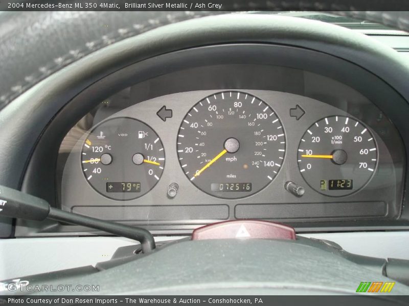 Brilliant Silver Metallic / Ash Grey 2004 Mercedes-Benz ML 350 4Matic