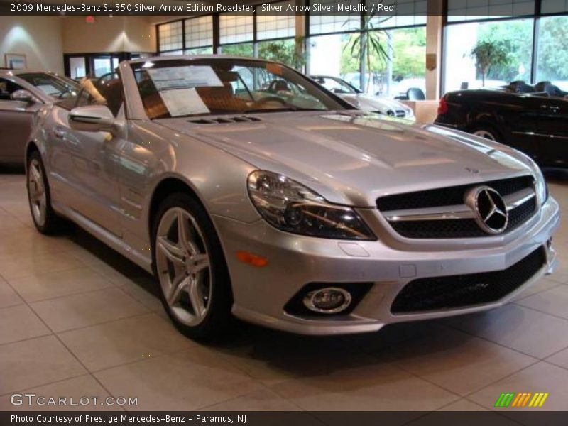 Front 3/4 View of 2009 SL 550 Silver Arrow Edition Roadster