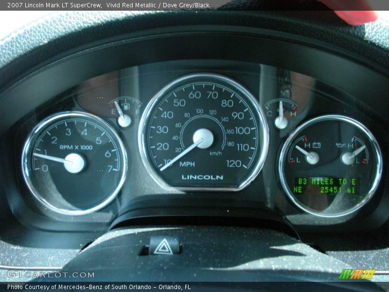 Vivid Red Metallic / Dove Grey/Black 2007 Lincoln Mark LT SuperCrew