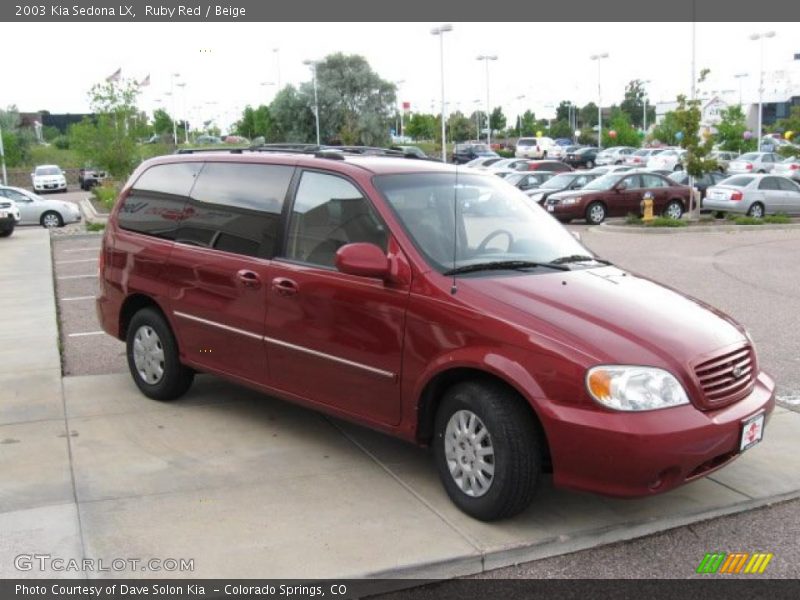 Ruby Red / Beige 2003 Kia Sedona LX