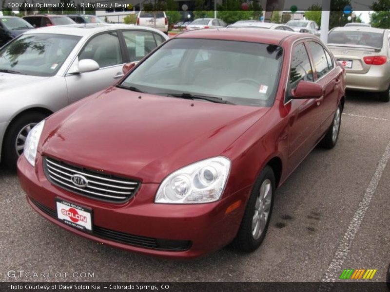 Ruby Red / Beige 2007 Kia Optima LX V6