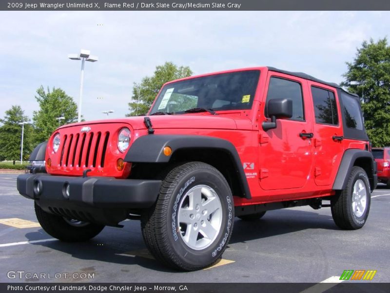 Flame Red / Dark Slate Gray/Medium Slate Gray 2009 Jeep Wrangler Unlimited X
