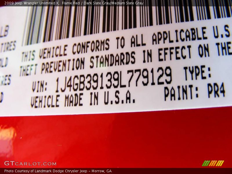 Flame Red / Dark Slate Gray/Medium Slate Gray 2009 Jeep Wrangler Unlimited X