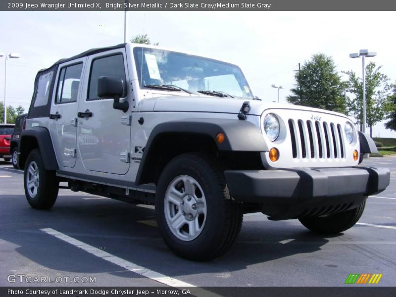 Bright Silver Metallic / Dark Slate Gray/Medium Slate Gray 2009 Jeep Wrangler Unlimited X