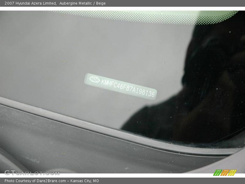 Aubergine Metallic / Beige 2007 Hyundai Azera Limited