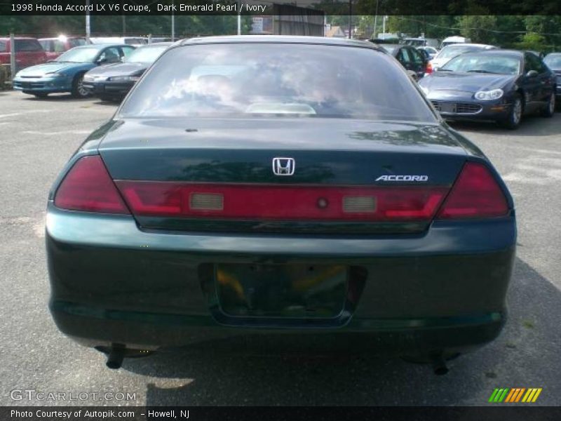 Dark Emerald Pearl / Ivory 1998 Honda Accord LX V6 Coupe