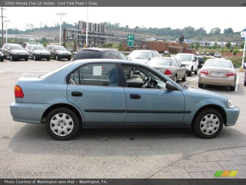 Iced Teal Pearl / Gray 2000 Honda Civic LX Sedan