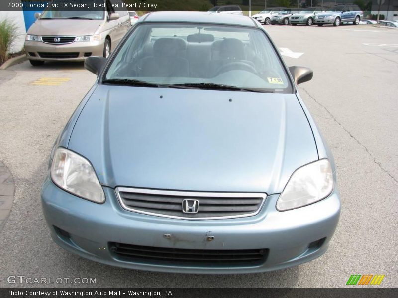 Iced Teal Pearl / Gray 2000 Honda Civic LX Sedan