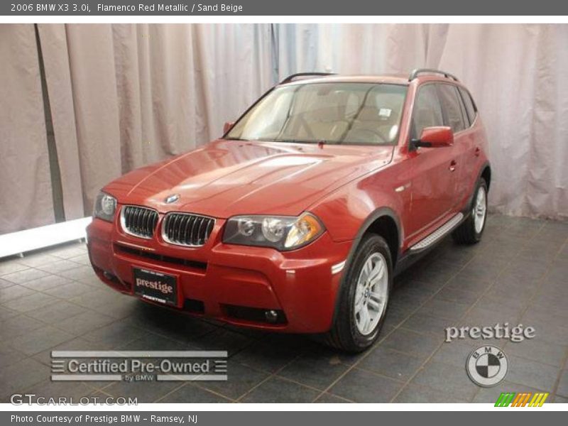 Flamenco Red Metallic / Sand Beige 2006 BMW X3 3.0i