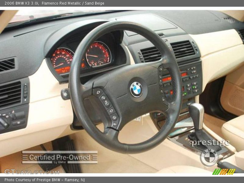 Flamenco Red Metallic / Sand Beige 2006 BMW X3 3.0i