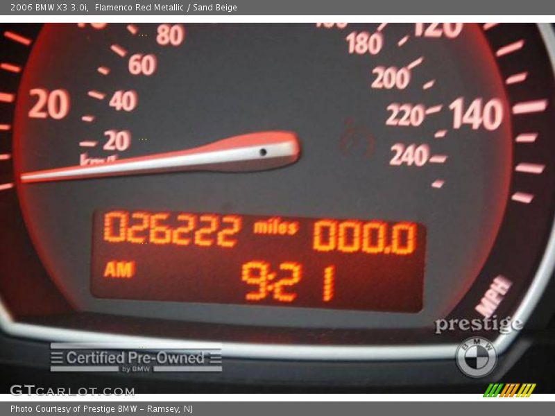 Flamenco Red Metallic / Sand Beige 2006 BMW X3 3.0i