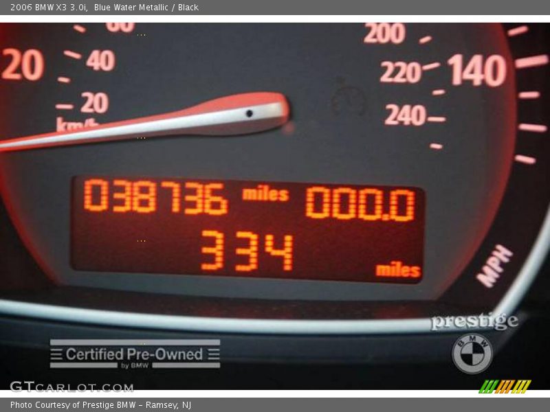 Blue Water Metallic / Black 2006 BMW X3 3.0i