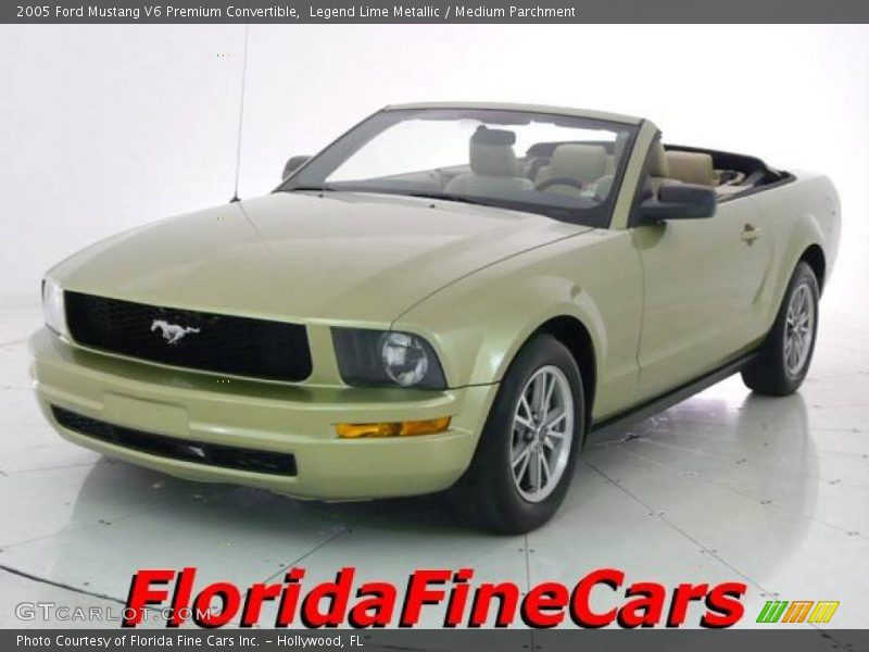 Legend Lime Metallic / Medium Parchment 2005 Ford Mustang V6 Premium Convertible