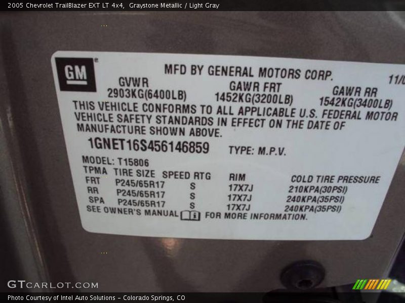 Graystone Metallic / Light Gray 2005 Chevrolet TrailBlazer EXT LT 4x4