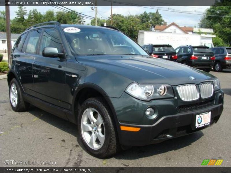 Highland Green Metallic / Black 2007 BMW X3 3.0si