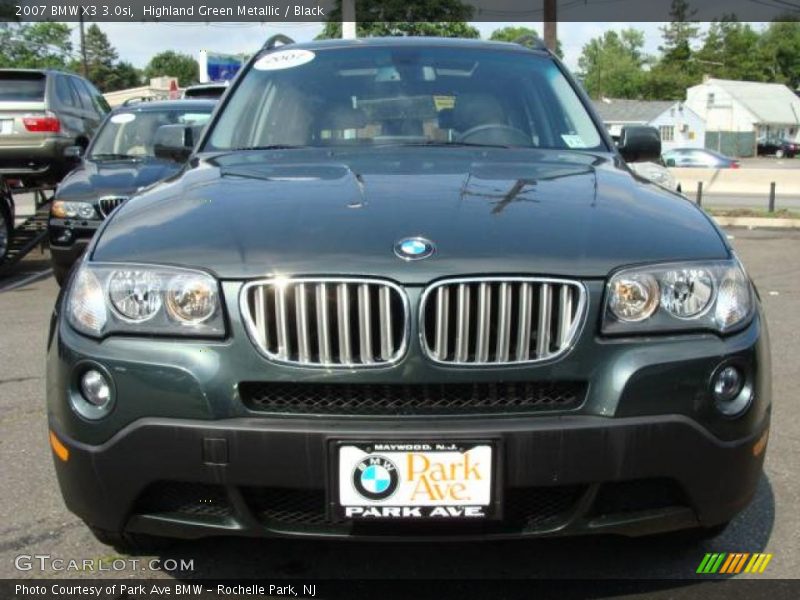 Highland Green Metallic / Black 2007 BMW X3 3.0si