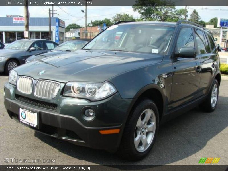 Highland Green Metallic / Black 2007 BMW X3 3.0si