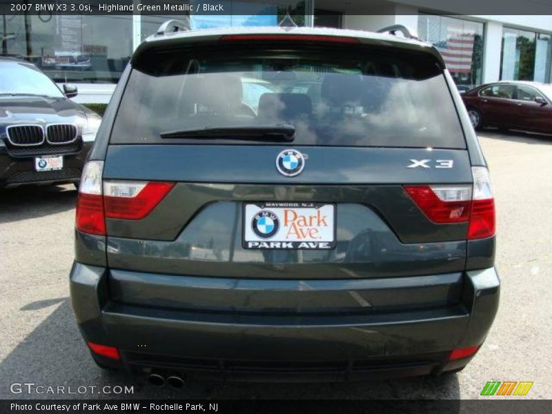 Highland Green Metallic / Black 2007 BMW X3 3.0si