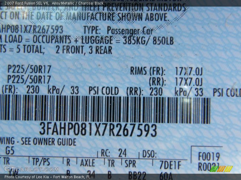Alloy Metallic / Charcoal Black 2007 Ford Fusion SEL V6