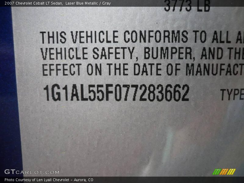 Laser Blue Metallic / Gray 2007 Chevrolet Cobalt LT Sedan